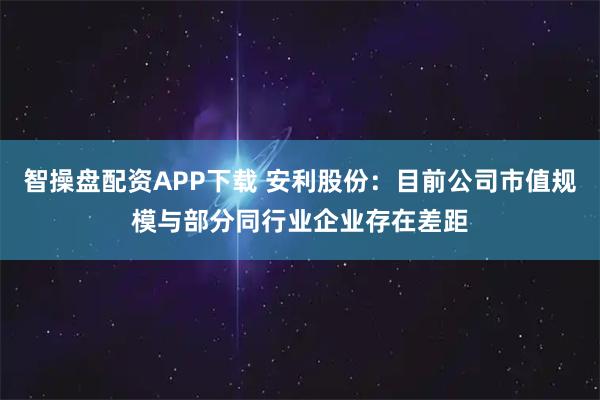 智操盘配资APP下载 安利股份：目前公司市值规模与部分同行业企业存在差距